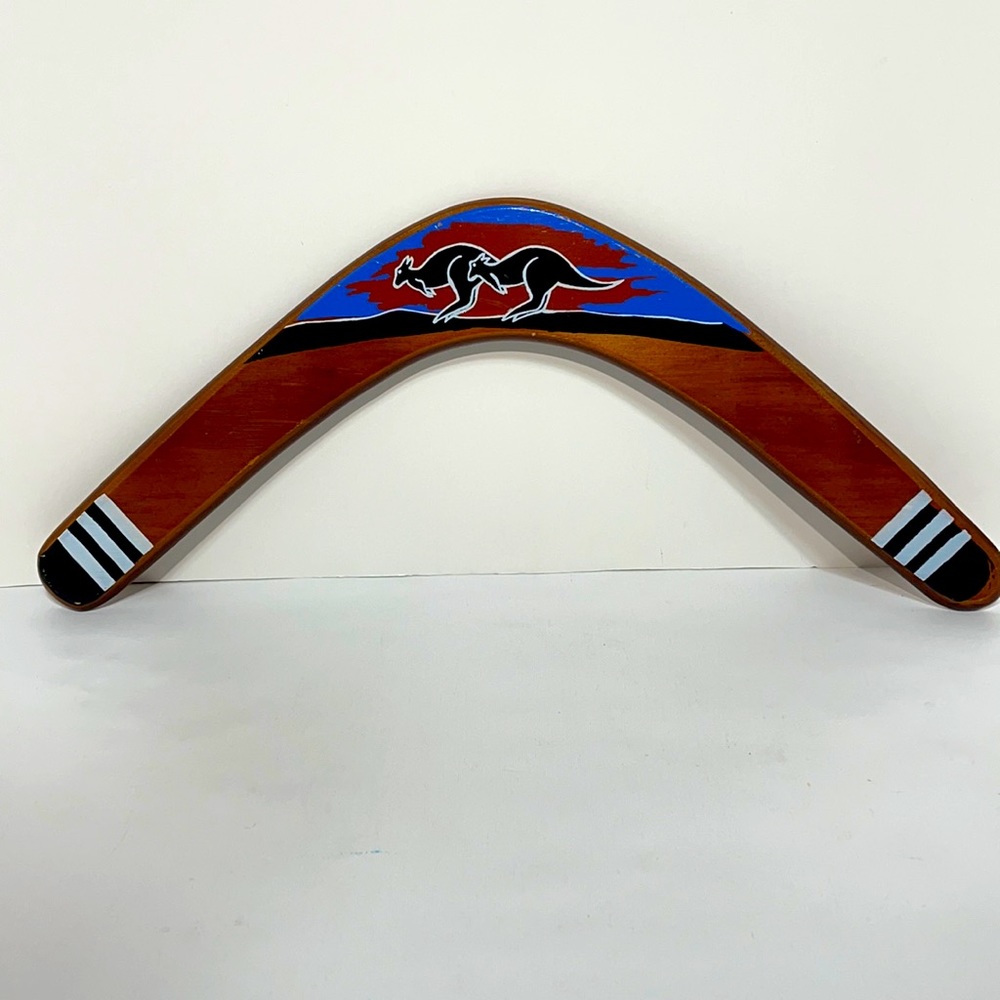 Wooden Boomerang hand made and Painted In Australia